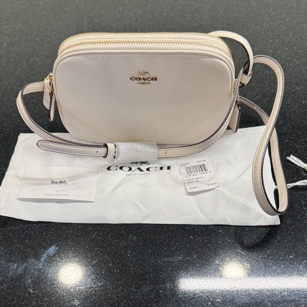 Coach Crossbody Pouch Bag in Chalk